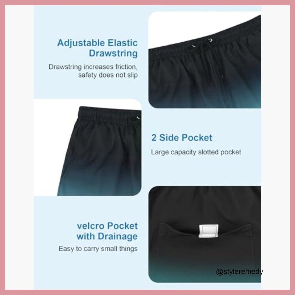 Compression Liner Swim Trunks, Polyester Blend, U… - image 5